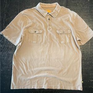 Men's Casual Tan Button Down Shirt
